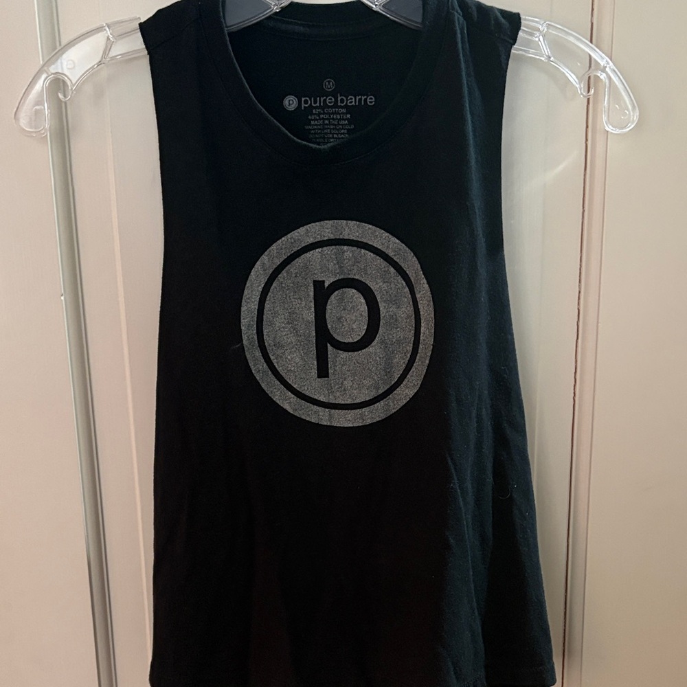 Pure Barre Black Tank with Gray Logo